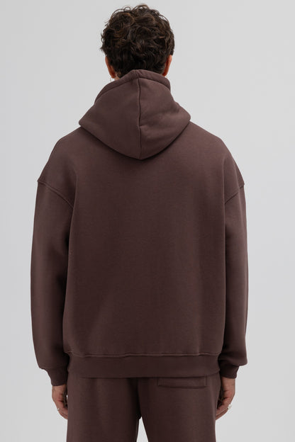 Basic Fermuarlı Oversize Kapüşonlu Sweatshirt