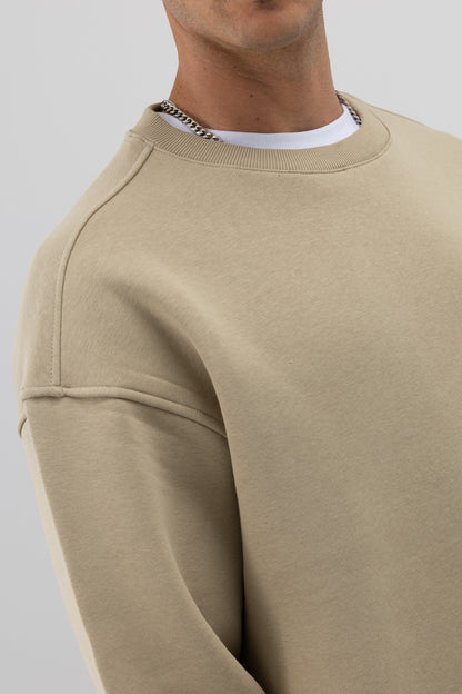 Basic Bisiklet Yaka Oversize Sweatshirt