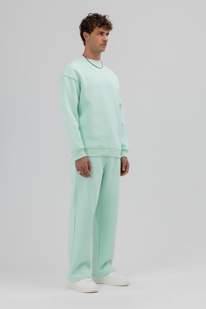 Basic Bisiklet Yaka Oversize Sweatshirt