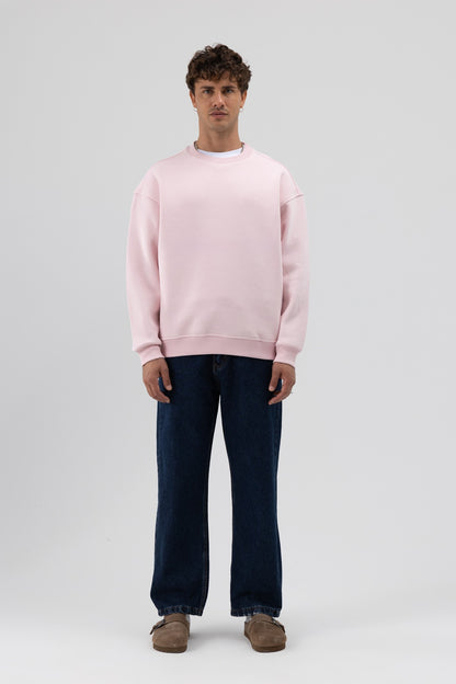 Basic Bisiklet Yaka Oversize Sweatshirt