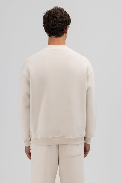 Basic Bisiklet Yaka Oversize Sweatshirt