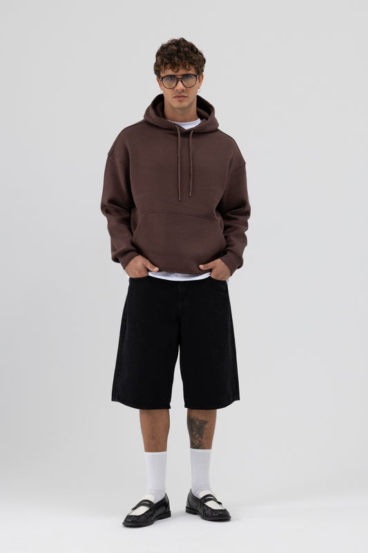 Basic Oversize Kapüşonlu Sweatshirt