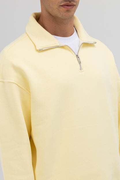 Oversize Fermuarlı Dik Yaka Sweatshirt