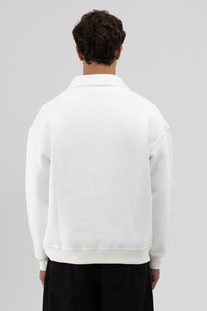 Oversize Fermuarlı Dik Yaka Sweatshirt
