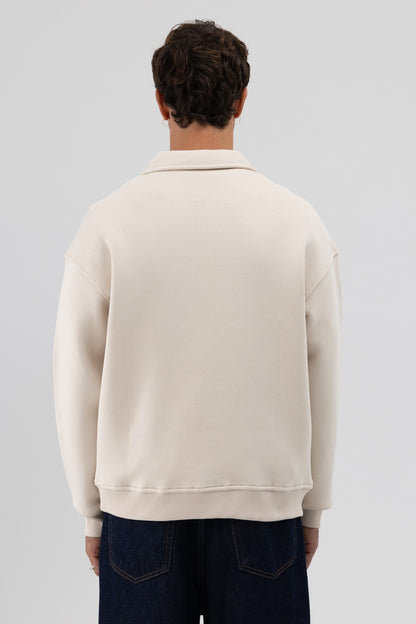 Basic Polo Yaka Sweatshirt
