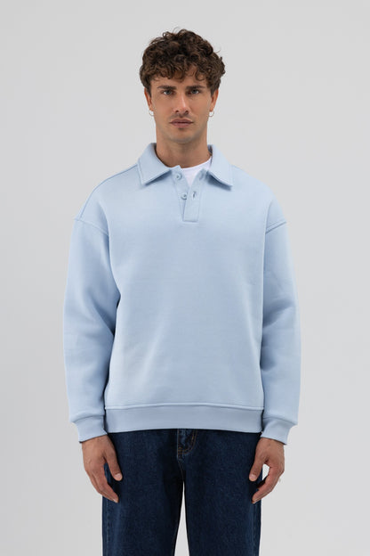 Basic Polo Yaka Sweatshirt