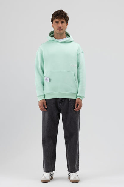 Oversize Kapüşonlu Baskılı Sweatshirt