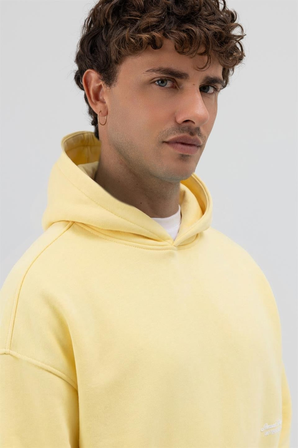Oversize Kapüşonlu Baskılı Sweatshirt