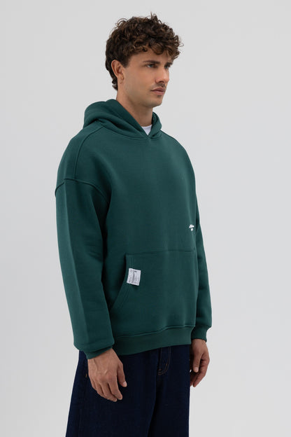 Oversize Kapüşonlu Baskılı Sweatshirt