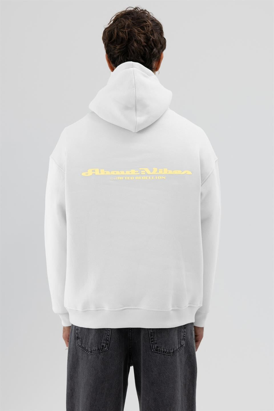 Oversize Kapüşonlu Baskılı Sweatshirt