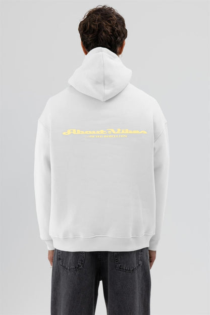 Oversize Kapüşonlu Baskılı Sweatshirt