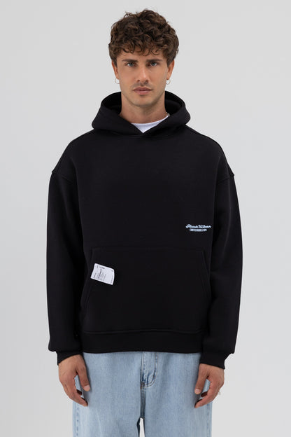 Oversize Kapüşonlu Baskılı Sweatshirt