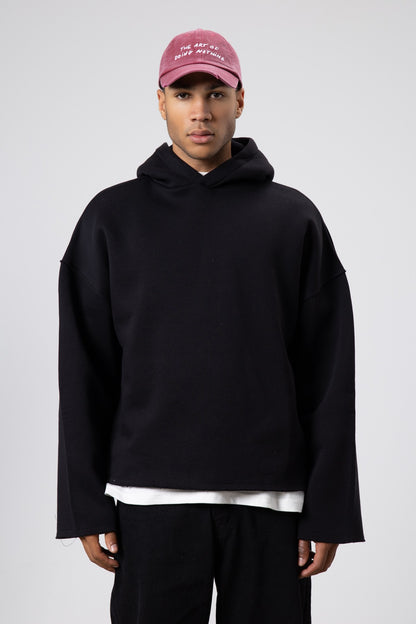 Basic Oversize Dikişsiz Kapüşonlu Sweatshirt