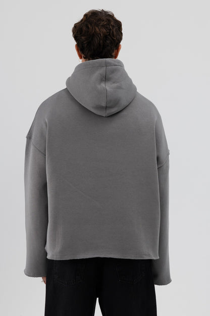 Basic Oversize Dikişsiz Kapüşonlu Sweatshirt