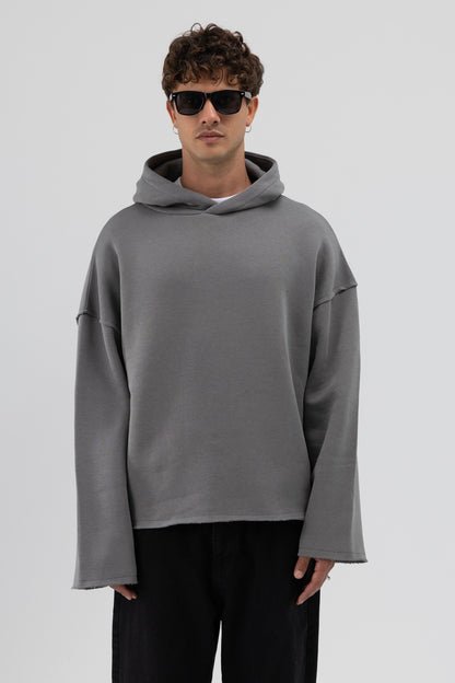 Basic Oversize Dikişsiz Kapüşonlu Sweatshirt