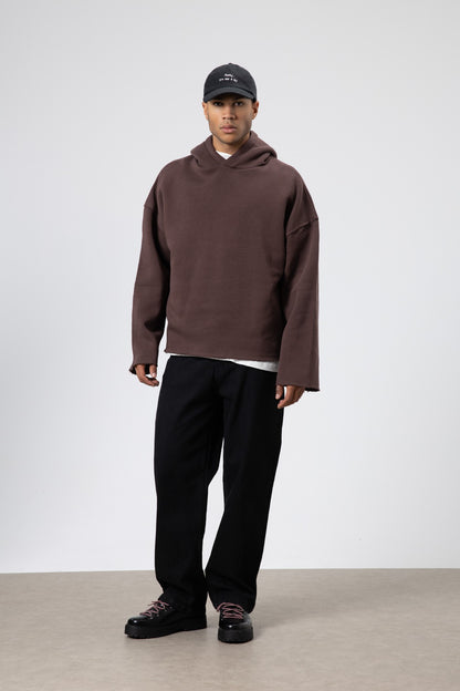 Basic Oversize Dikişsiz Kapüşonlu Sweatshirt