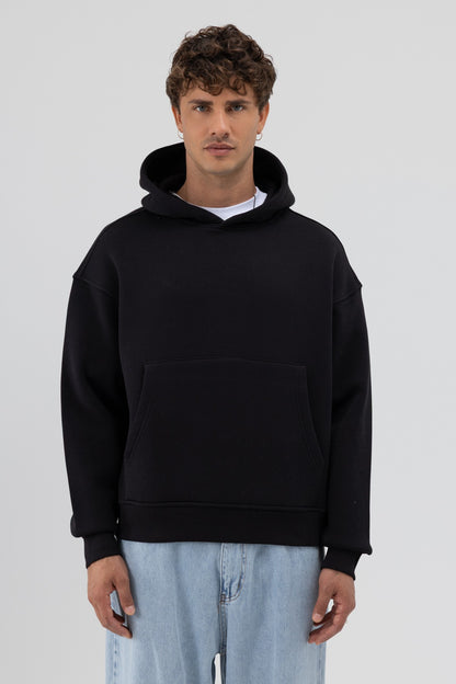 Basic Kapüşonlu Boxy Fit Sweatshirt