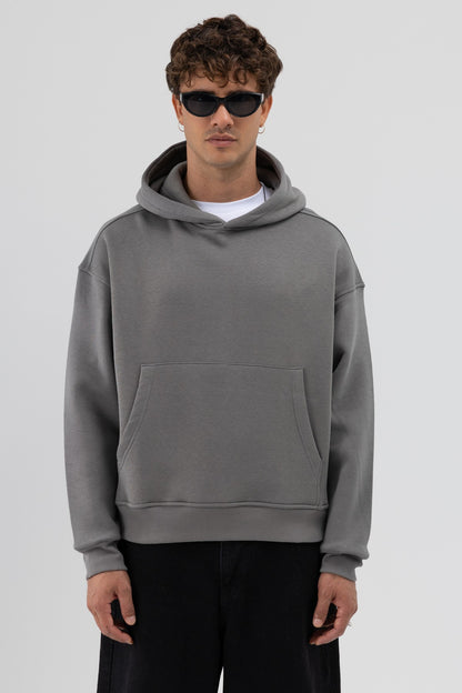 Basic Kapüşonlu Boxy Fit Sweatshirt