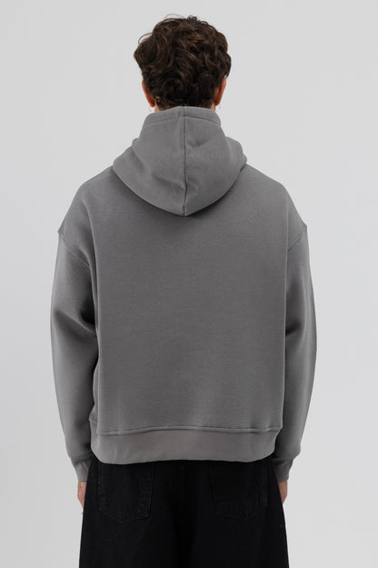 Basic Kapüşonlu Boxy Fit Sweatshirt