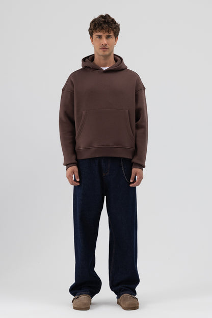 Basic Kapüşonlu Boxy Fit Sweatshirt