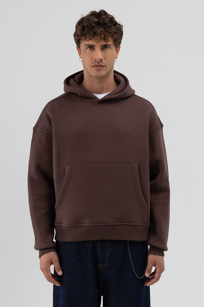 Basic Kapüşonlu Boxy Fit Sweatshirt