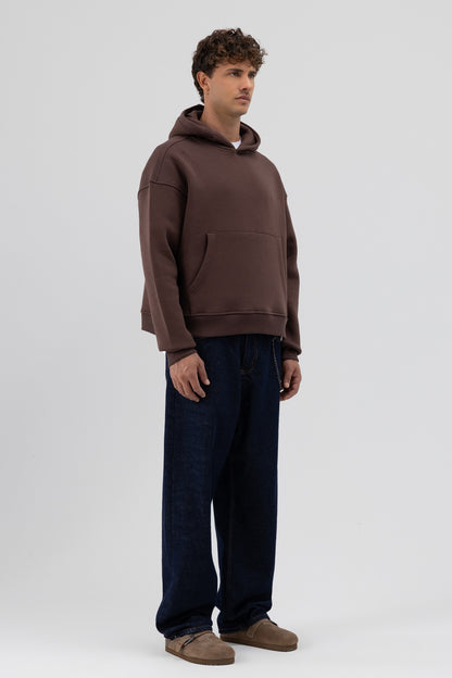 Basic Kapüşonlu Boxy Fit Sweatshirt