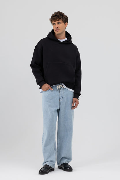 Basic Kapüşonlu Boxy Fit Sweatshirt