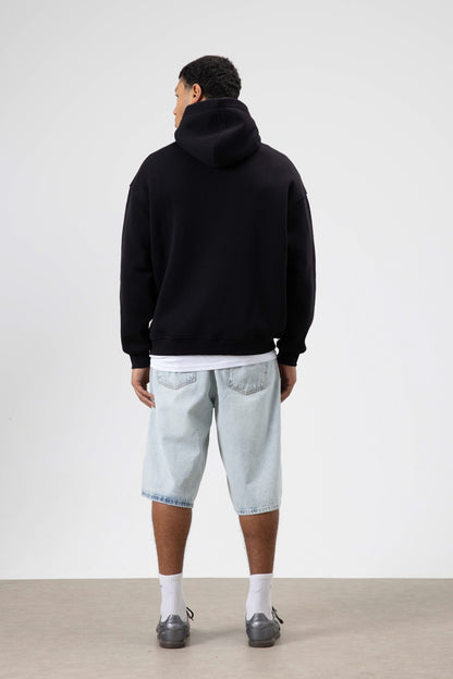 Oversize Fular Detaylı Kapüşonlu Sweatshirt
