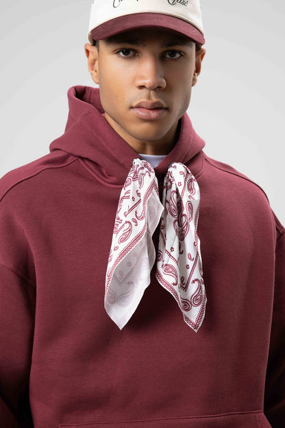 Oversize Fular Detaylı Kapüşonlu Sweatshirt
