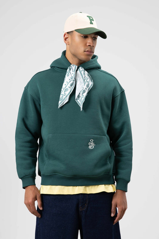 Oversize Fular Detaylı Kapüşonlu Sweatshirt