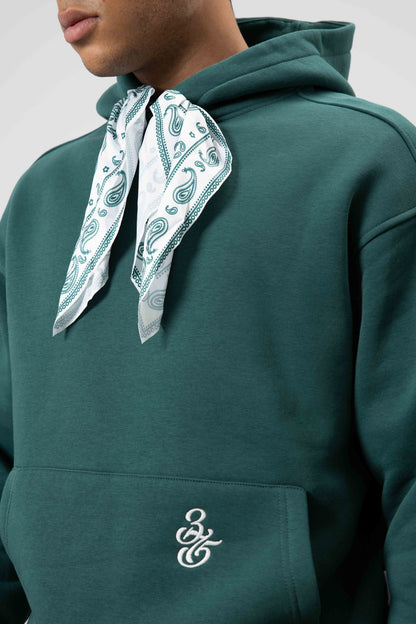 Oversize Fular Detaylı Kapüşonlu Sweatshirt