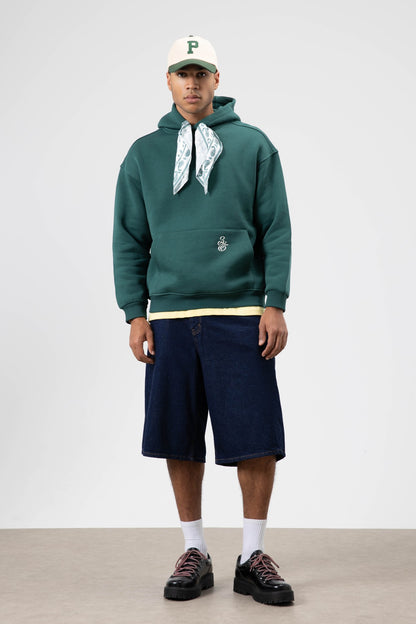 Oversize Fular Detaylı Kapüşonlu Sweatshirt