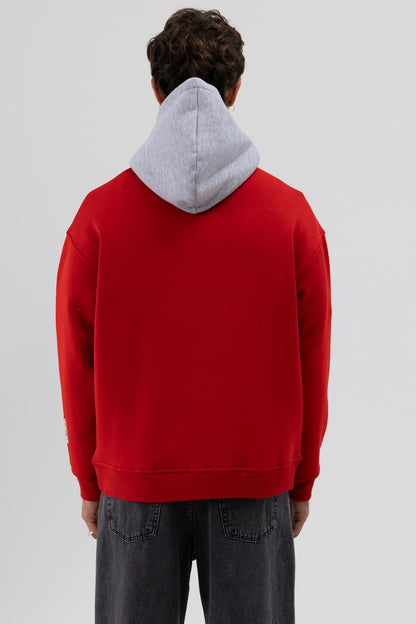 Çift Renk Baskılı Oversize Sweatshirt