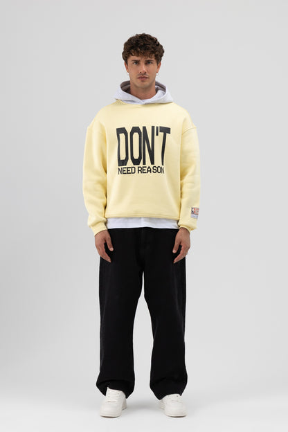 Çift Renk Baskılı Oversize Sweatshirt