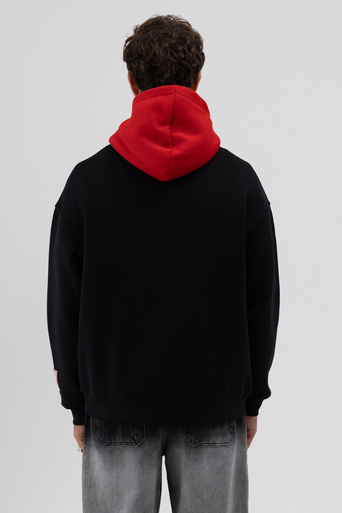 Çift Renk Baskılı Oversize Sweatshirt V70-92