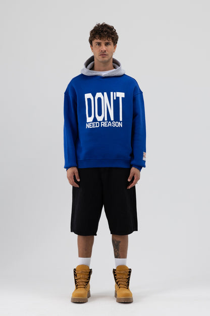 Çift Renk Baskılı Oversize Sweatshirt