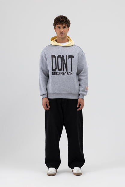Çift Renk Baskılı Oversize Sweatshirt