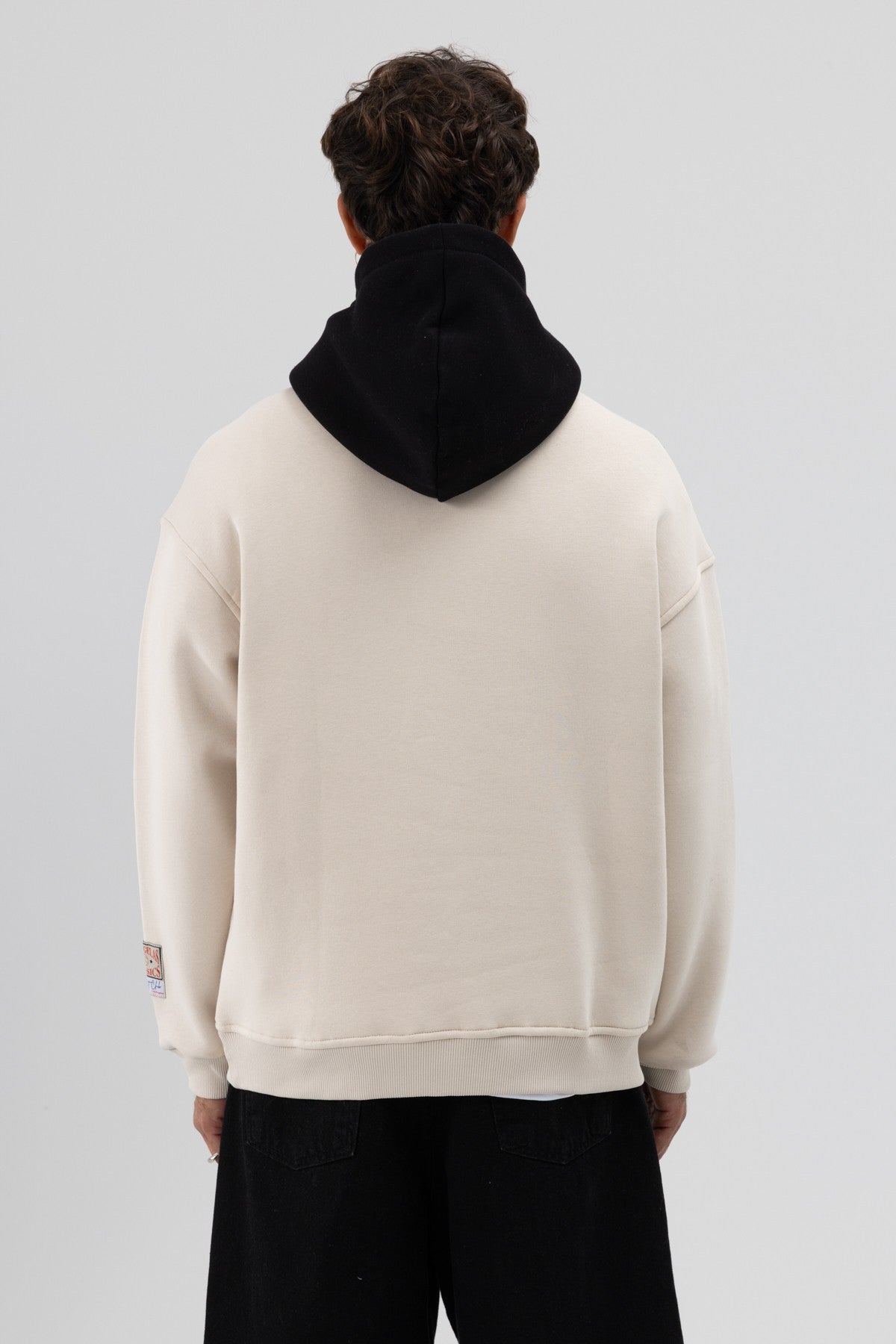 Çift Renk Baskılı Oversize Sweatshirt V70-92