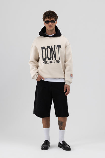 Çift Renk Baskılı Oversize Sweatshirt V70-92