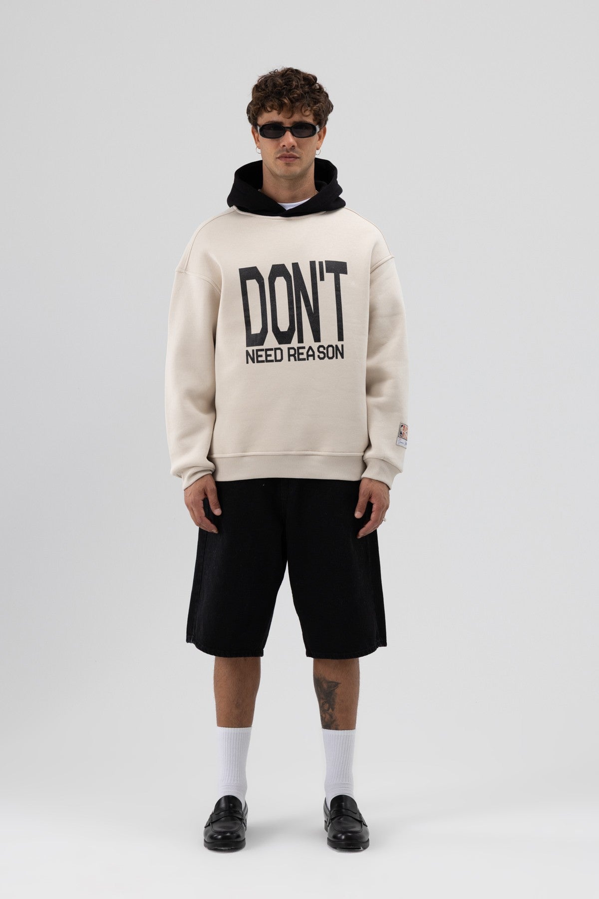 Çift Renk Baskılı Oversize Sweatshirt V70-92