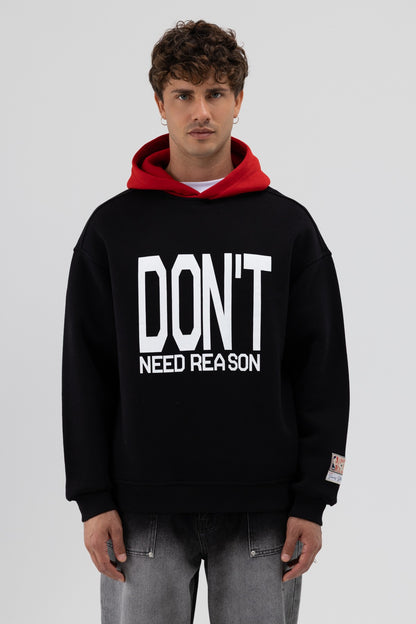 Çift Renk Baskılı Oversize Sweatshirt V70-92