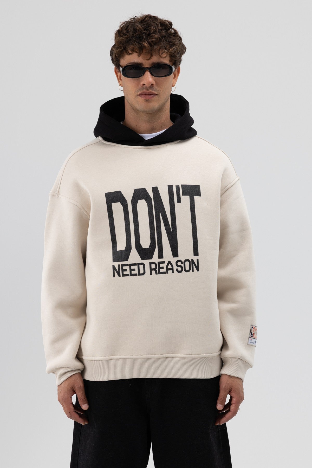 Çift Renk Baskılı Oversize Sweatshirt V70-92