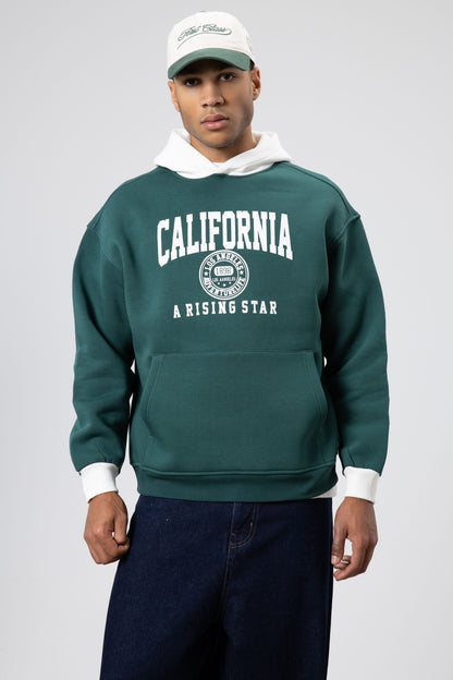 Çift Renk Baskılı Oversize Sweatshirt