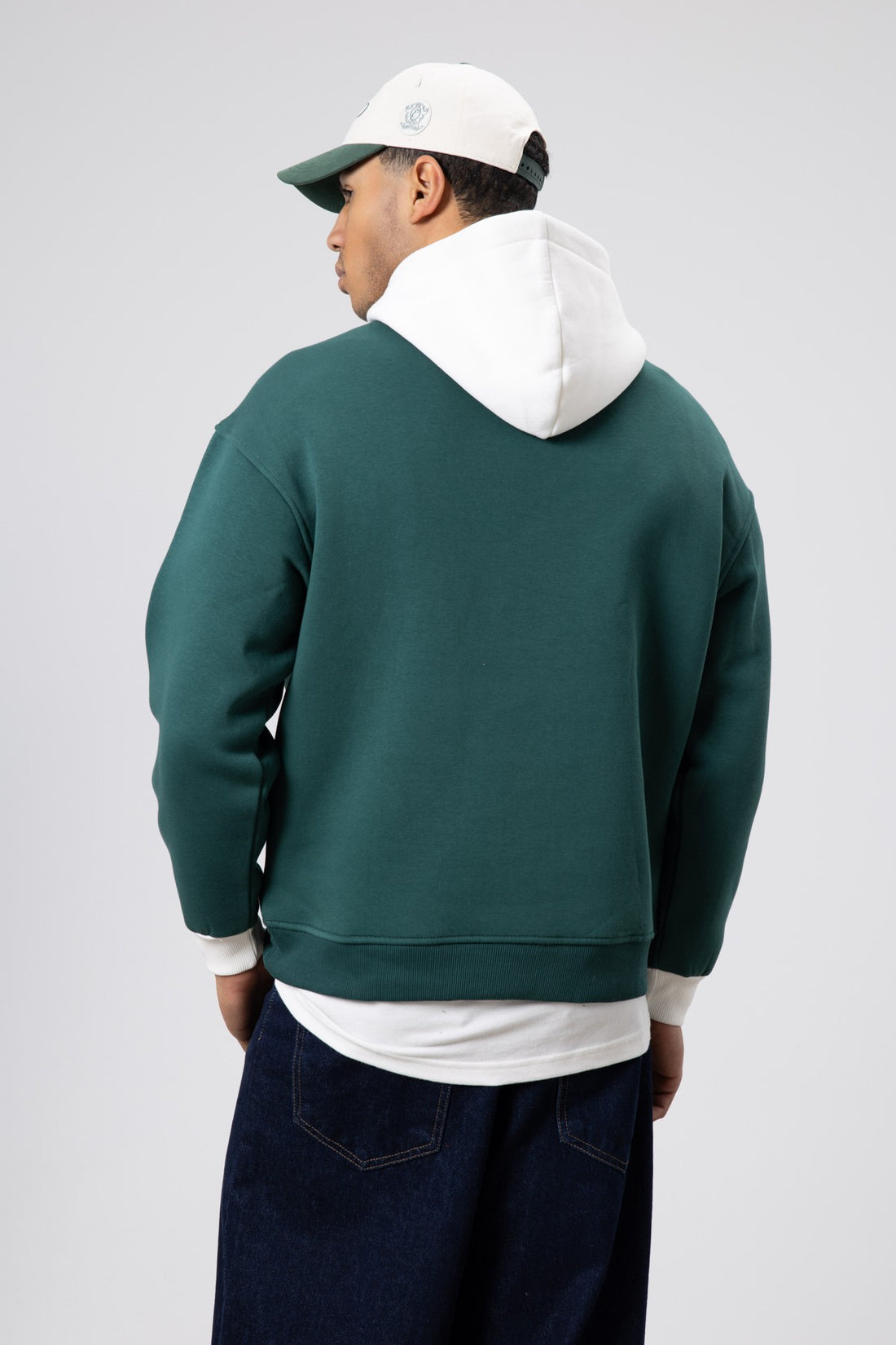 Çift Renk Baskılı Oversize Sweatshirt