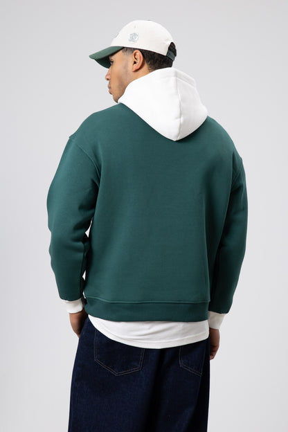 Çift Renk Baskılı Oversize Sweatshirt