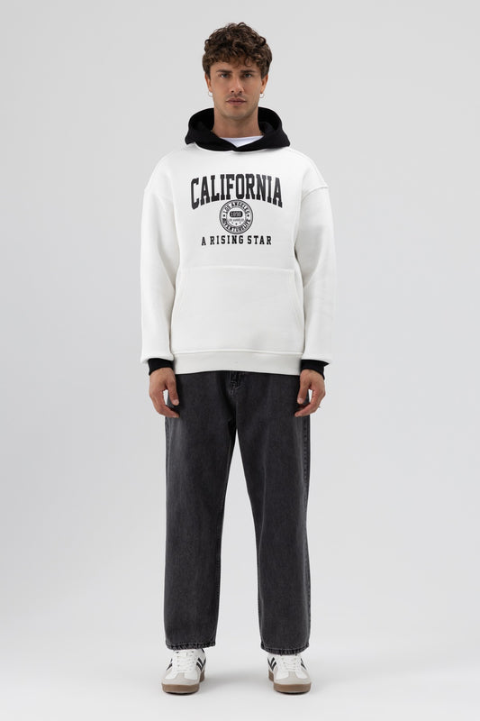 Çift Renk Baskılı Oversize Sweatshirt