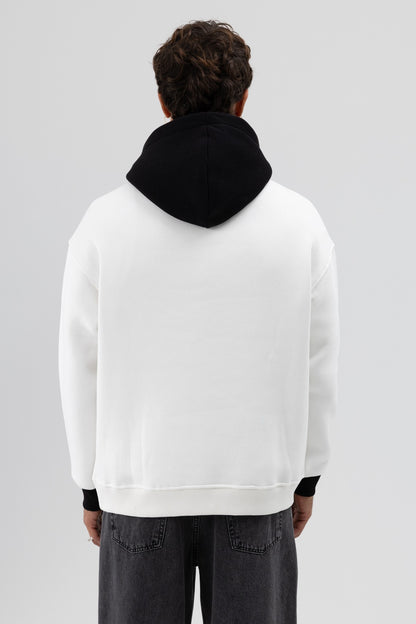 Çift Renk Baskılı Oversize Sweatshirt