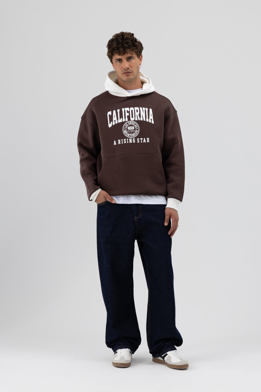 Çift Renk Baskılı Oversize Sweatshirt