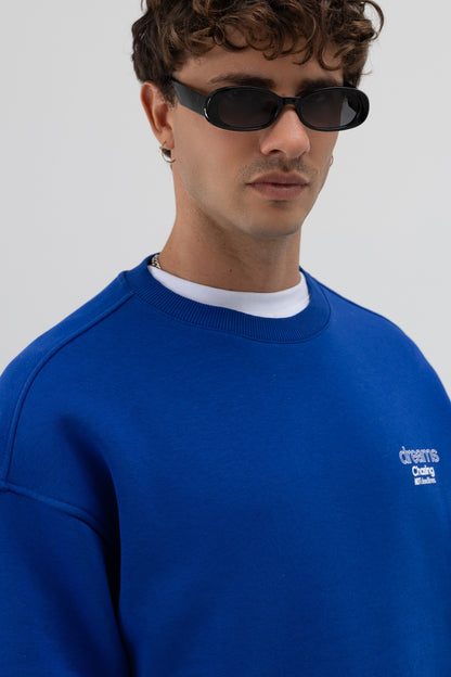 Oversize Bisiklet Yaka Baskılı Sweatshirt V70-95