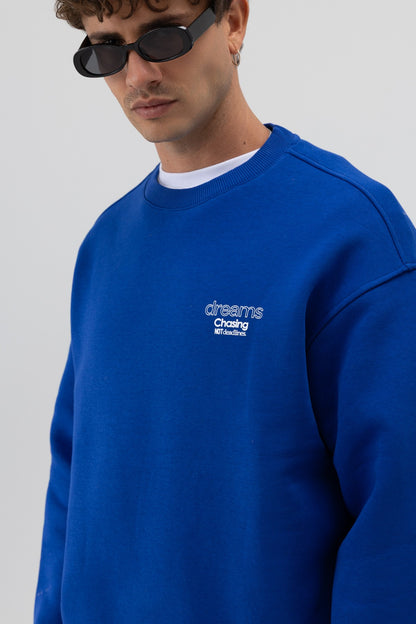 Oversize Bisiklet Yaka Baskılı Sweatshirt V70-95